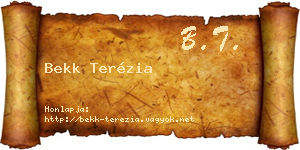 Bekk Terézia névjegykártya